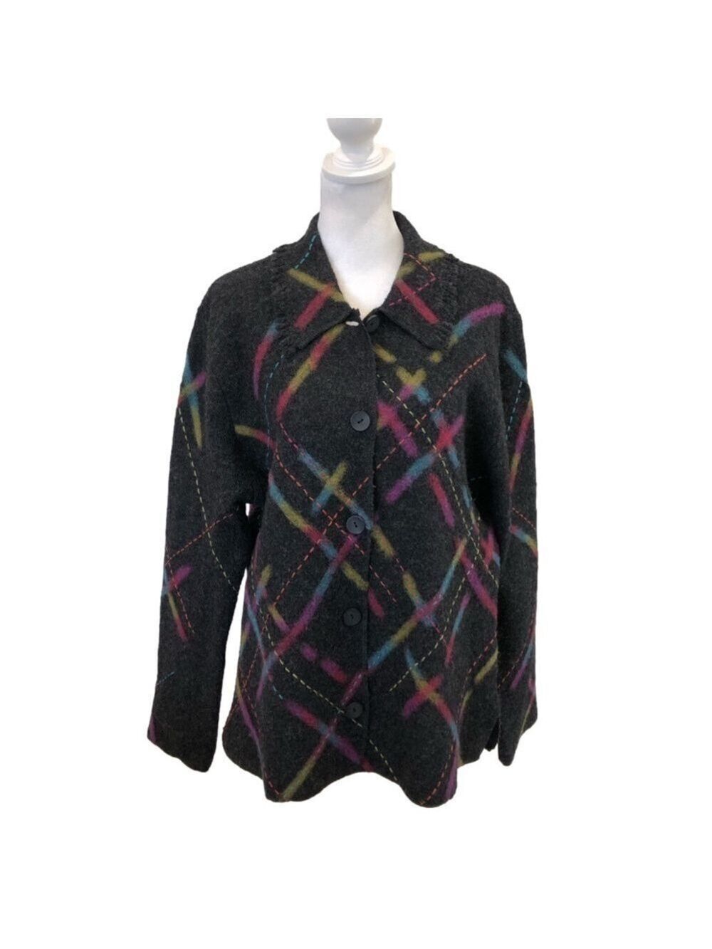 Talbots Size L 100% wool button front jacket.